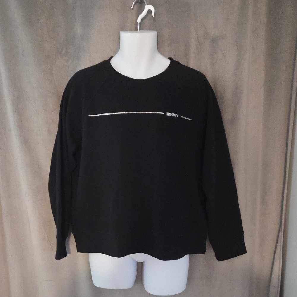 DKNY XL Black Sweatshirt with Bling Detail